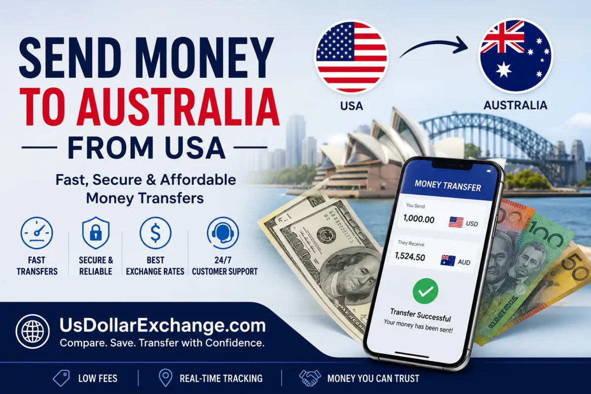 Send money to Australia from USA: Fast, Secure, Affordable. USDollarExchange.com