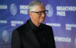 Bill Gates in a black suit and bowtie at the Breakthrough Prize event.