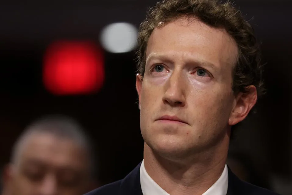Mark Zuckerberg looks concerned during a hearing.