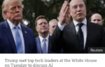 Donald Trump and Elon Musk at the White House discussing AI