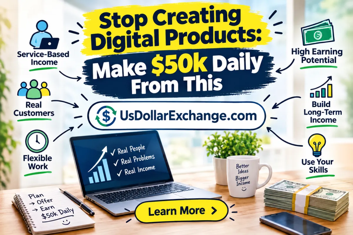Stop creating digital products! Make $50k daily with UsDollarExchange.com. Learn more.