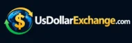 UsDollarExchange.com logo with globe and currency exchange arrows